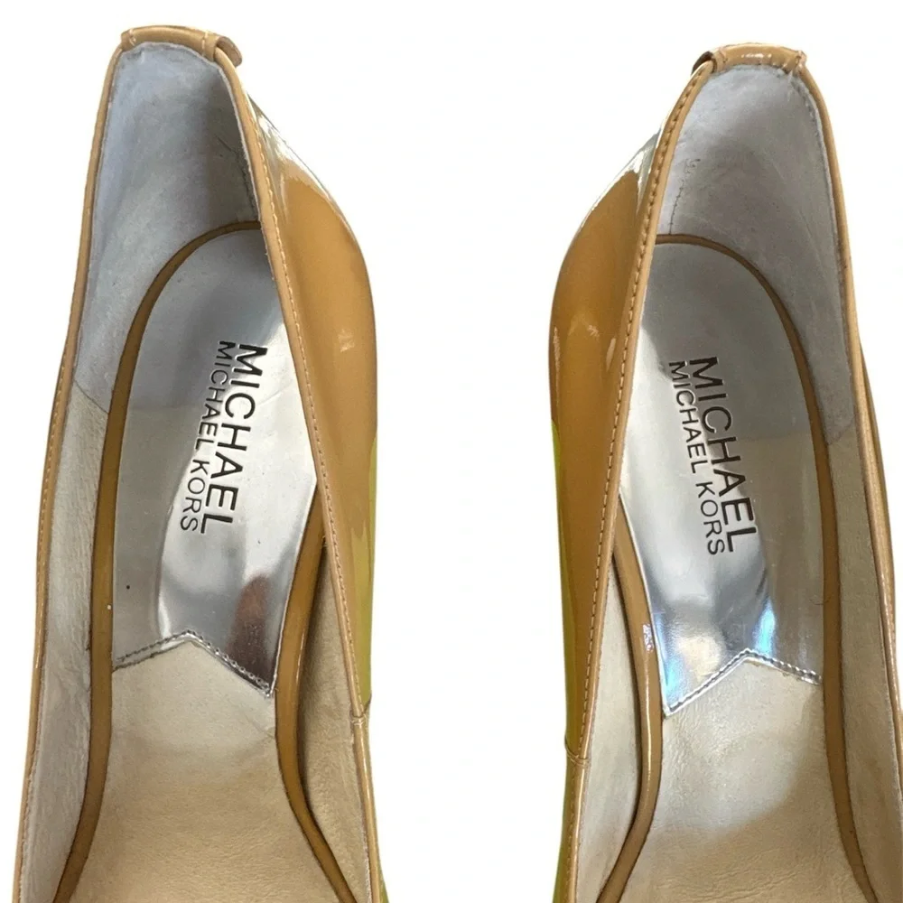 Michael Kors Nude Tan Stiletto Heels with Peep-Toe Size 8.5
